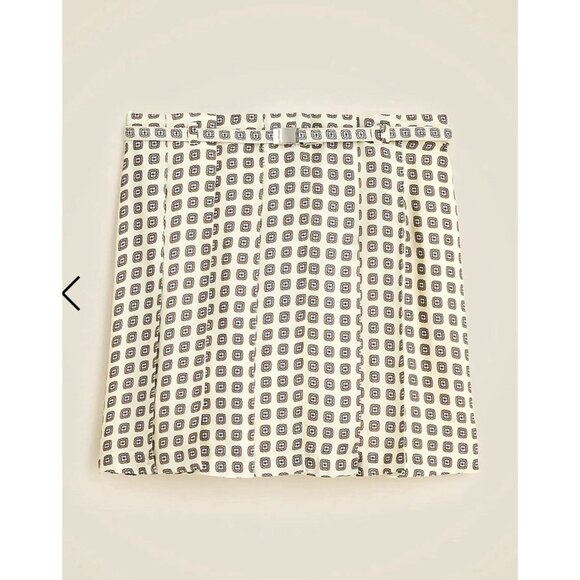 J. Crew Pleated Prep Mini Skirt in Foulard Print Ivory & Cream Sz 10 Preppy NWT - Picture 13 of 13
